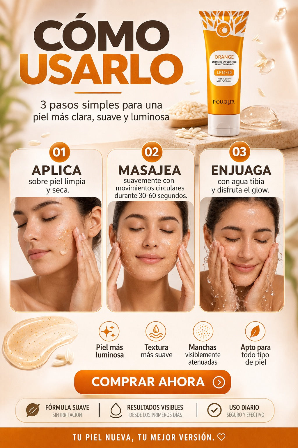 EXFOLIANTE ORANGE - ANTIMANCHAS, PIEL RADIANTE EN MINUTOS